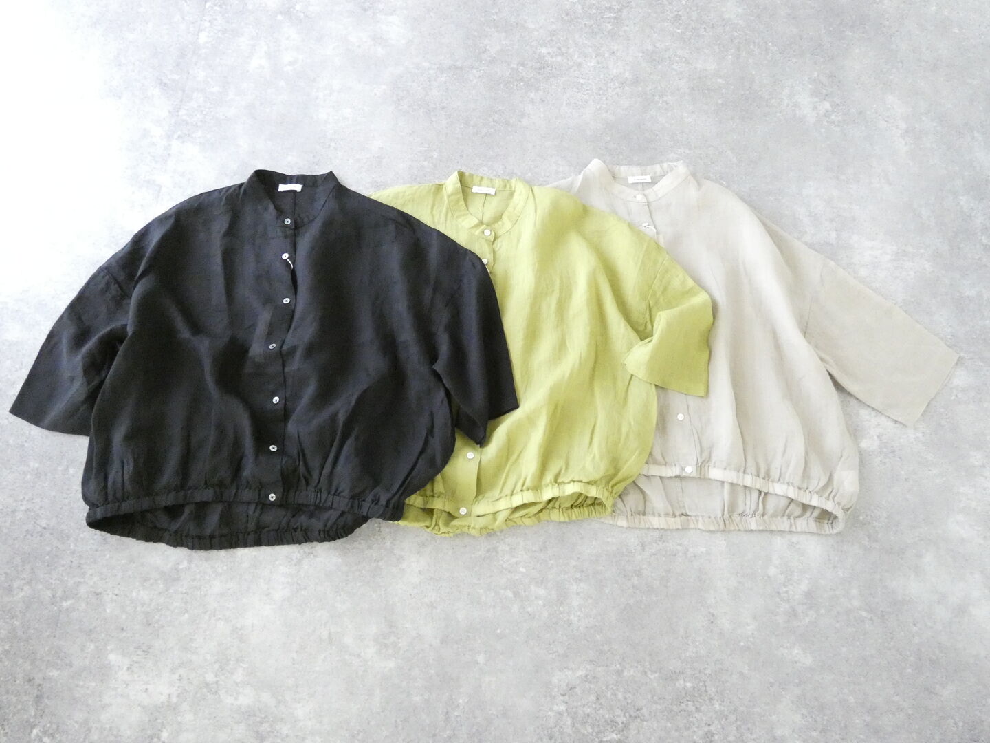 SOUFFLE シアーリネン裾ギャザーブラウスの商品画像3