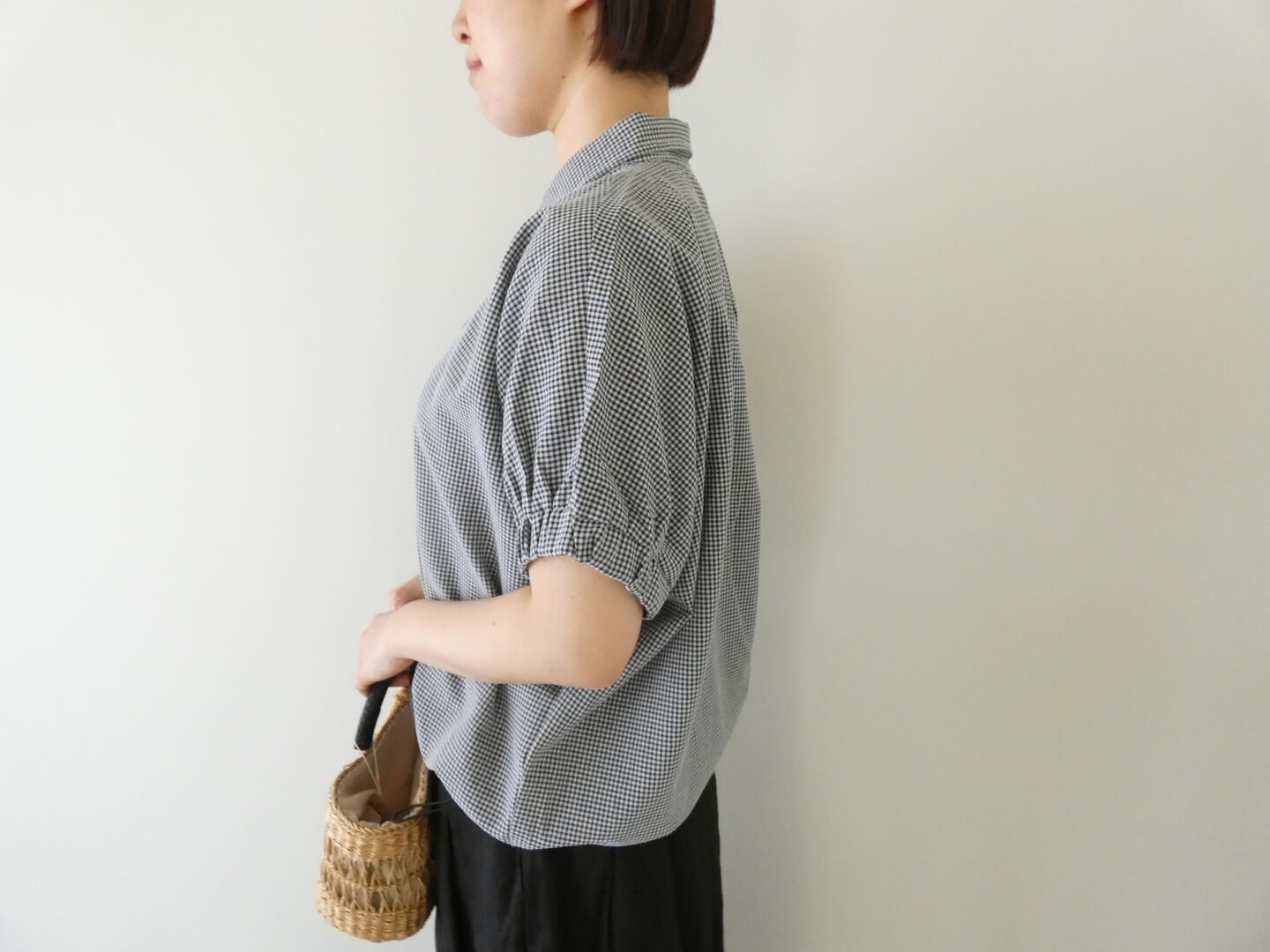 SOUFFLE マルチファブリックフレンチギャザーシャツの商品画像9