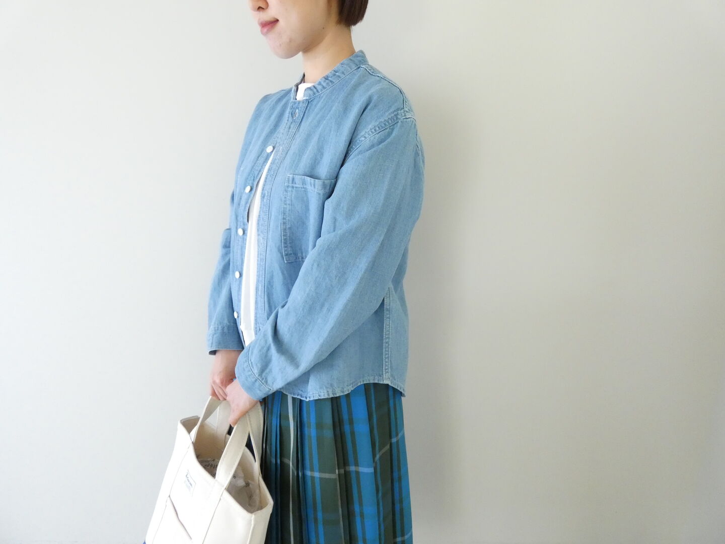 Clip.tab(クリップタブ) 綿麻デニムポケットシャツの商品画像1