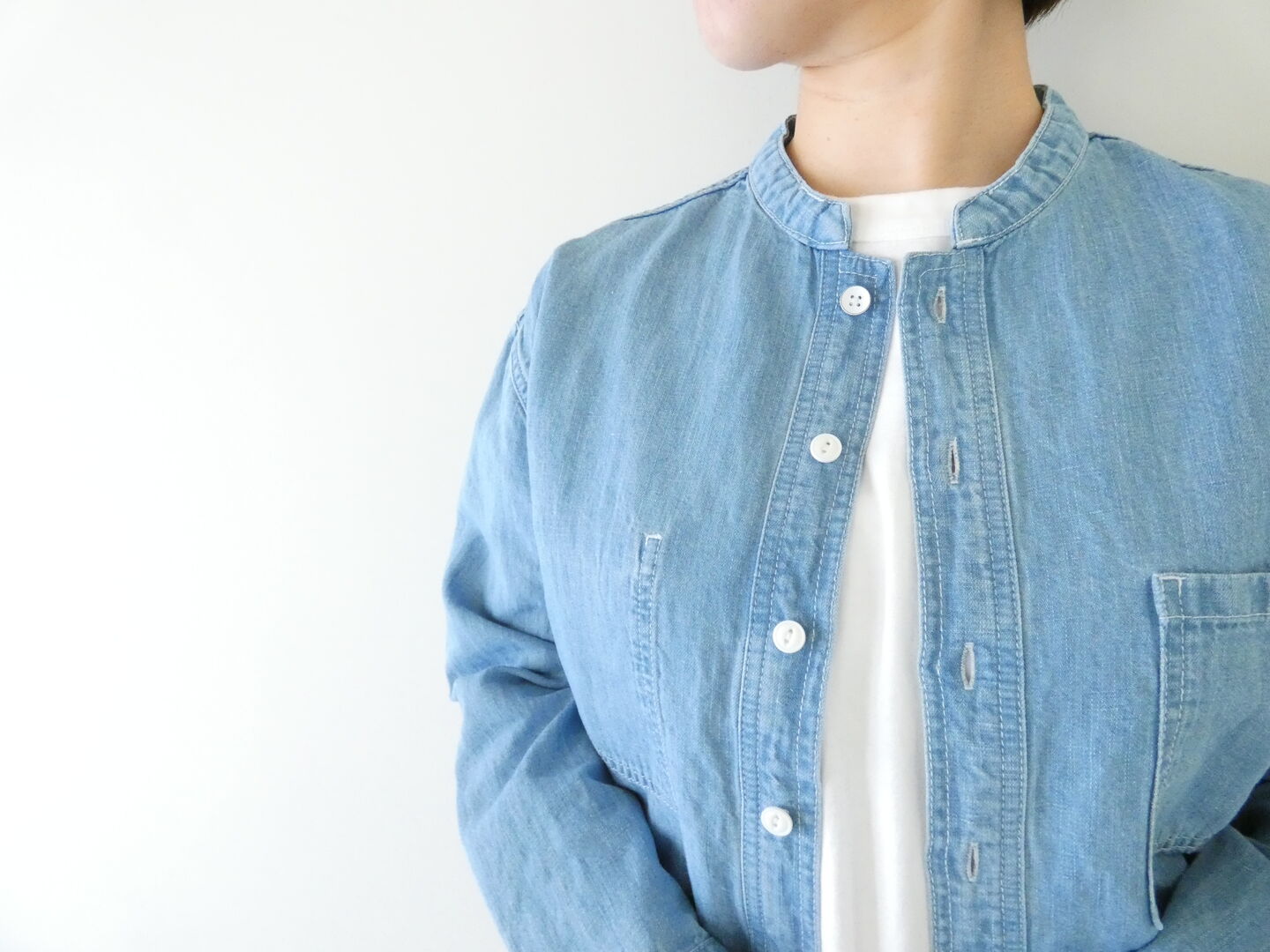 Clip.tab(クリップタブ) 綿麻デニムポケットシャツの商品画像5