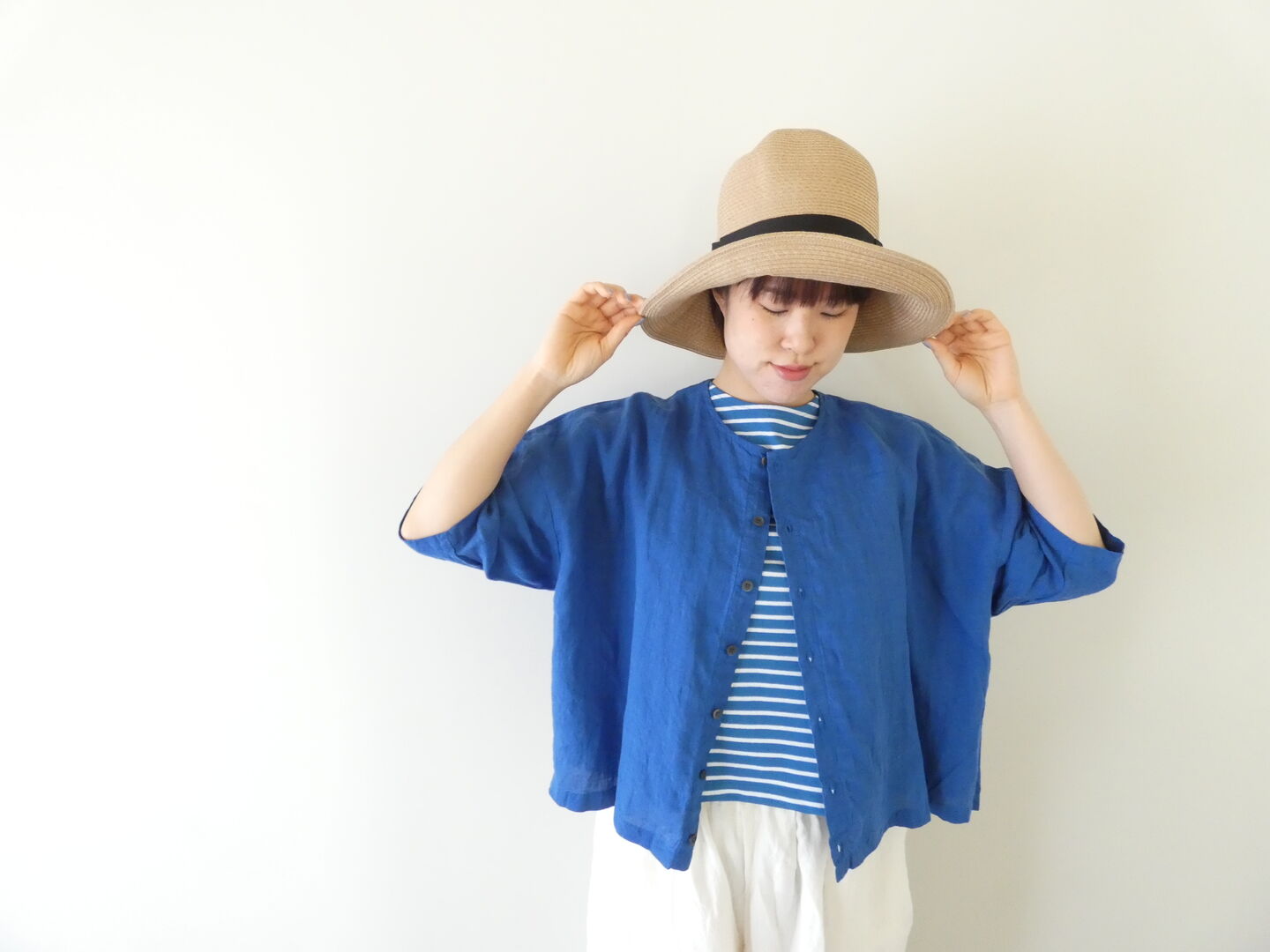 NARU 60フレンチリネンワイドブラウスの商品画像1