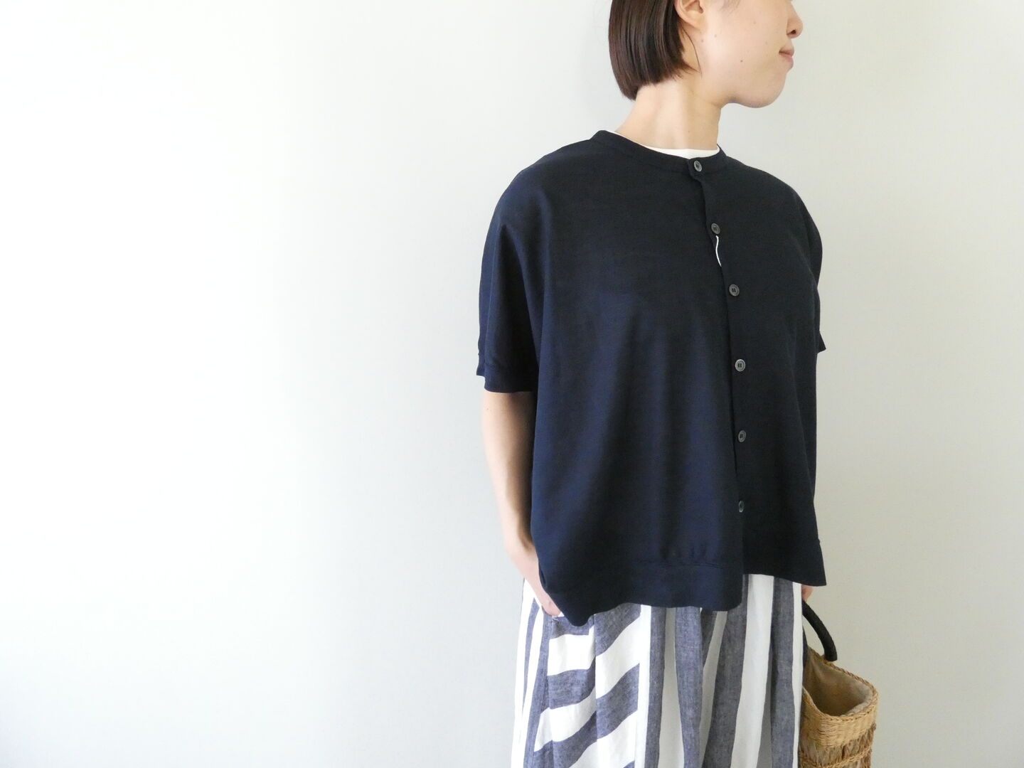 grin(グリン) ラミー鹿の子2wayスクエアカーディガンの商品画像1