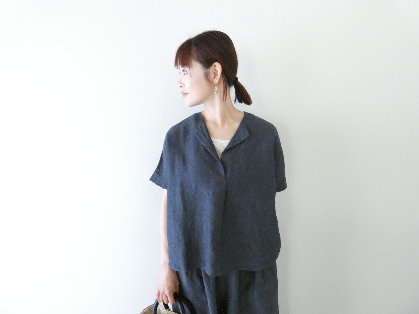 evam eva(エヴァムエヴァ) linen tuck pullover　リネンタックプルオーバーの商品画像2
