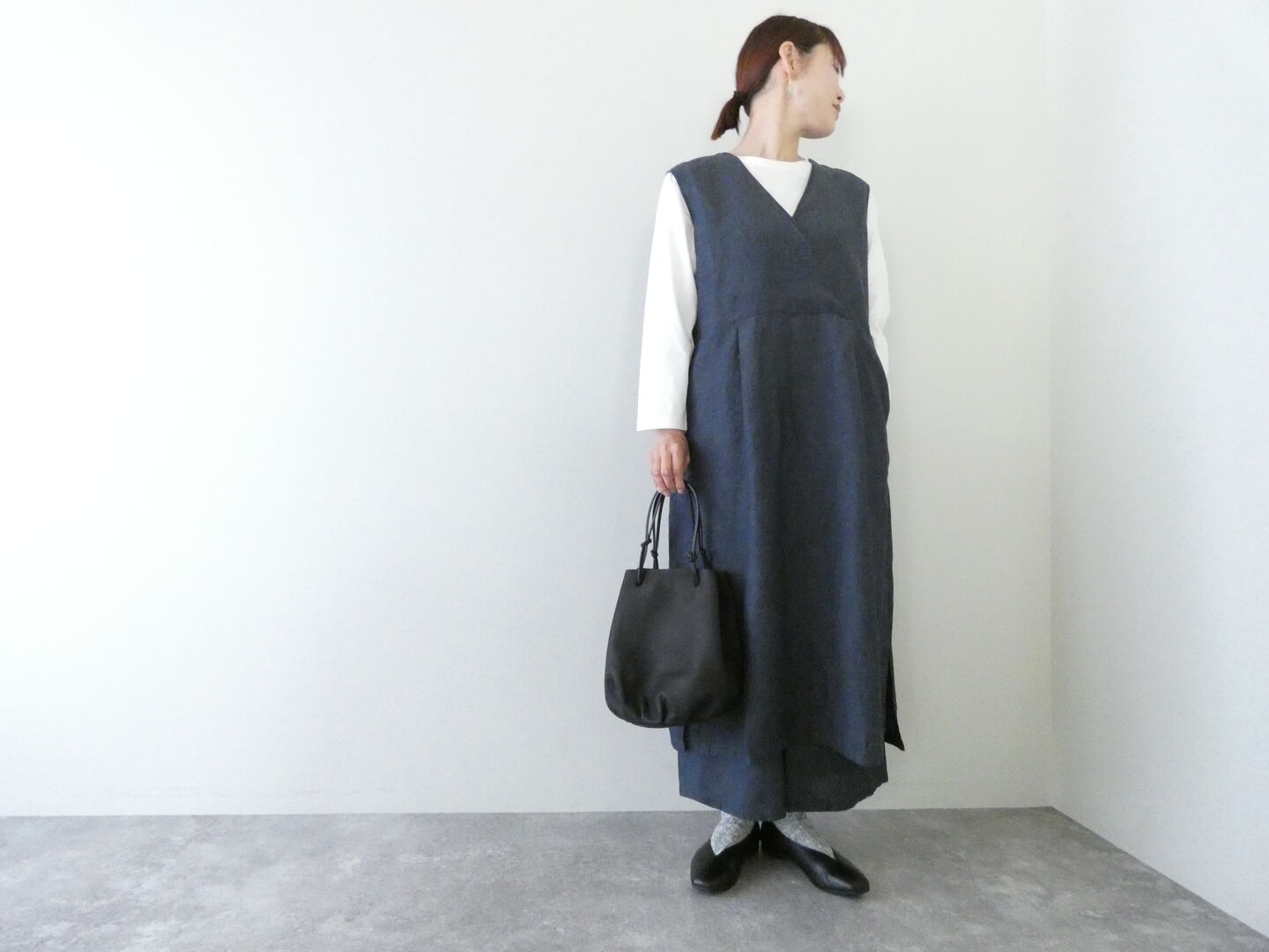 evam eva(エヴァムエヴァ) linen sleeveless one-piece　リネンスリーブレスワンピースの商品画像1