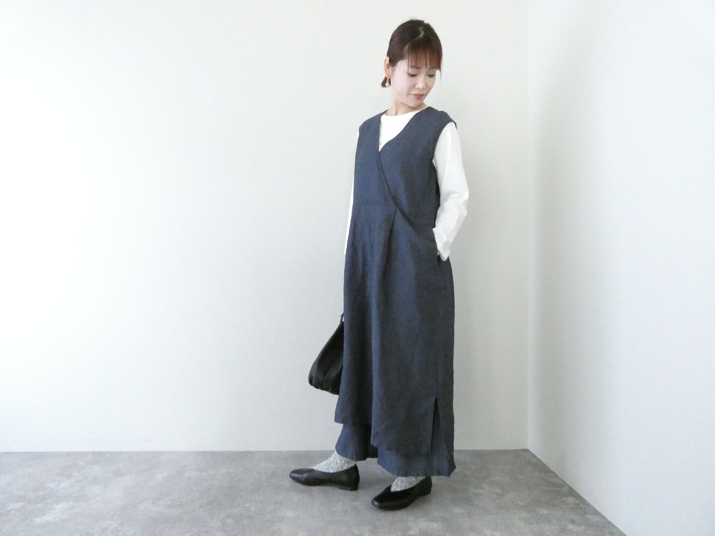 evam eva(エヴァムエヴァ) linen sleeveless one-piece　リネンスリーブレスワンピースの商品画像4