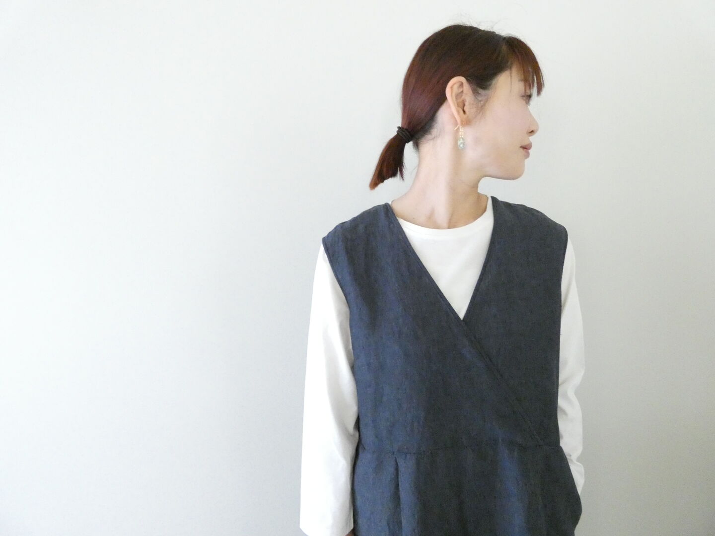 evam eva(エヴァムエヴァ) linen sleeveless one-piece　リネンスリーブレスワンピースの商品画像6