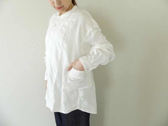 KAPITAL(キャピタル) 綿×リネンパッチワークバンドカラーカトマンズシャツの商品画像2