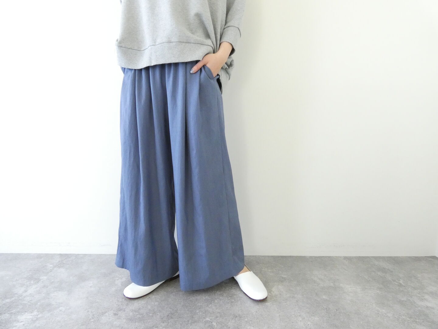 ma couleur(マ クルール) セルロース/ナイロンタックギャザーワイドパンツの商品画像1