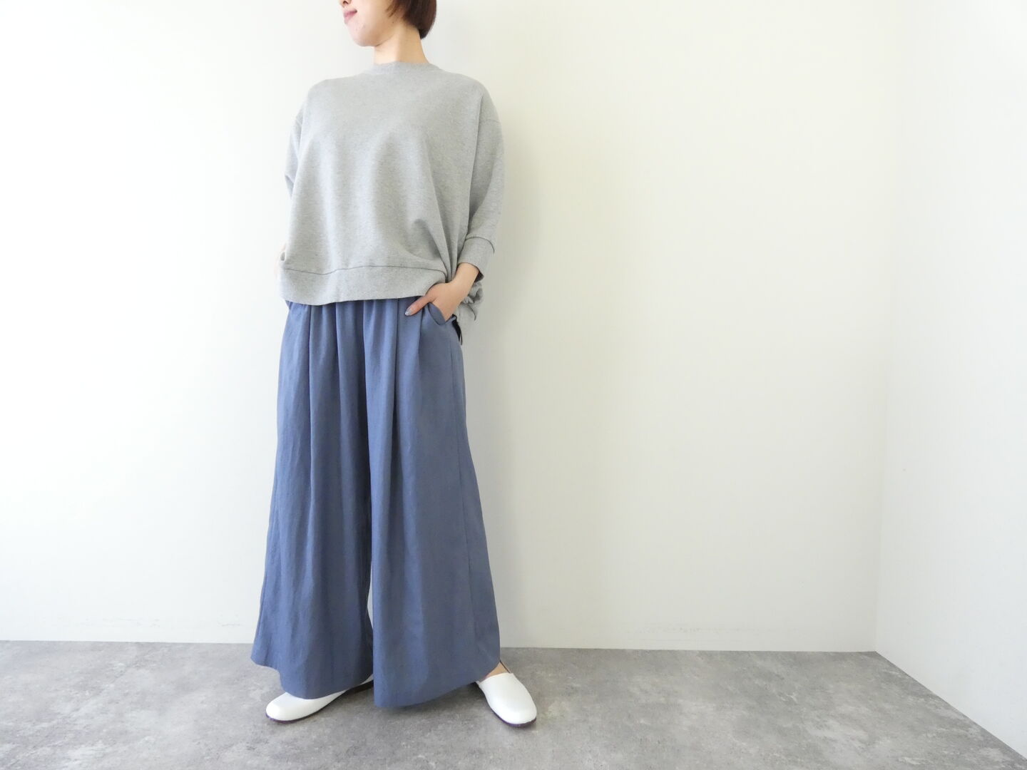 ma couleur(マ クルール) セルロース/ナイロンタックギャザーワイドパンツの商品画像6