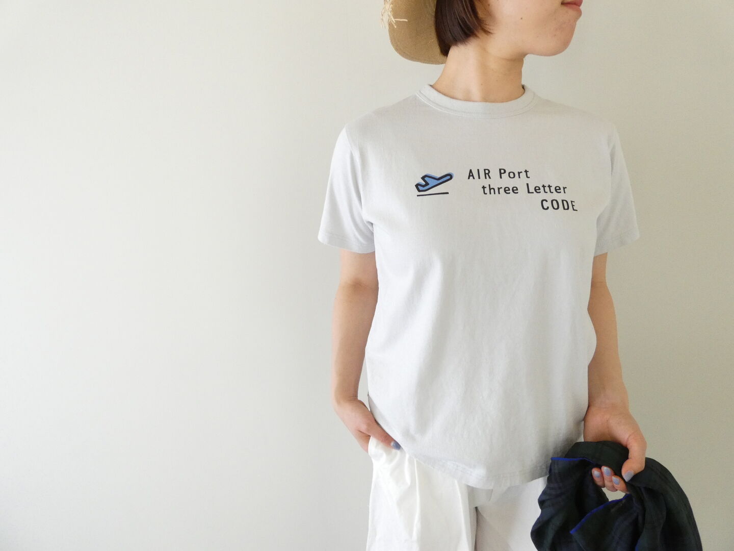 快晴堂(かいせいどう) SPACEMOO別注カラー 半袖UNI-Tシャツ  ロゴT Around the World B柄「エアーポート3レター」BASIC FIT-sizeの商品画像1