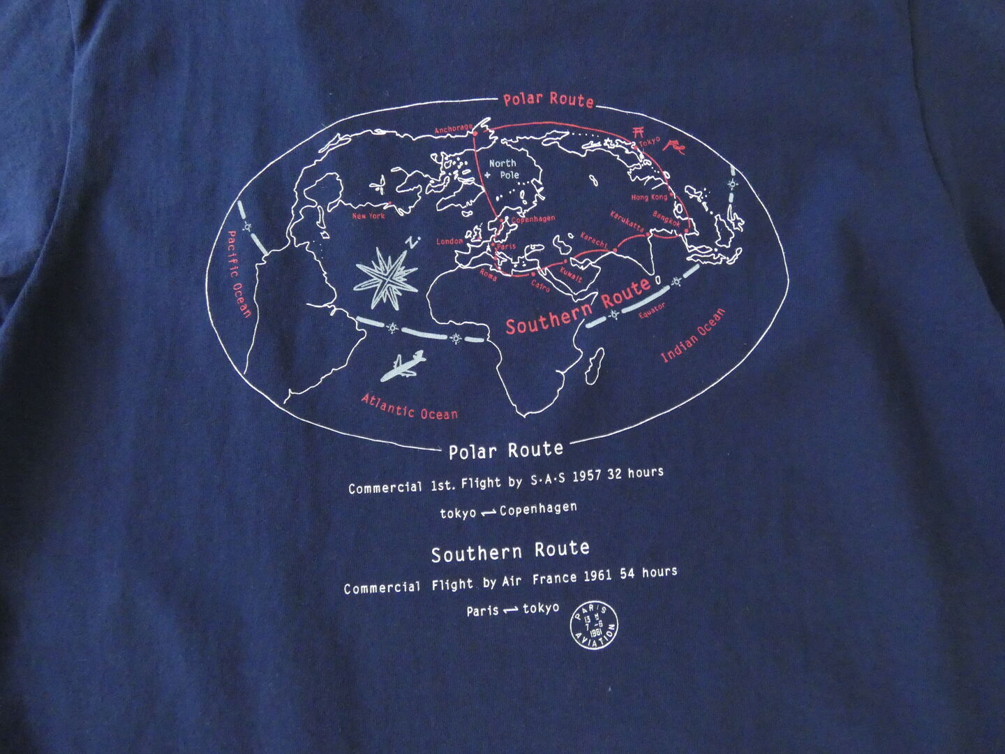 快晴堂(かいせいどう) 半袖UNI-Tシャツ  ロゴT Around the World　C柄「ポーラールート/サザンルート」BASIC FIT-sizeの商品画像11