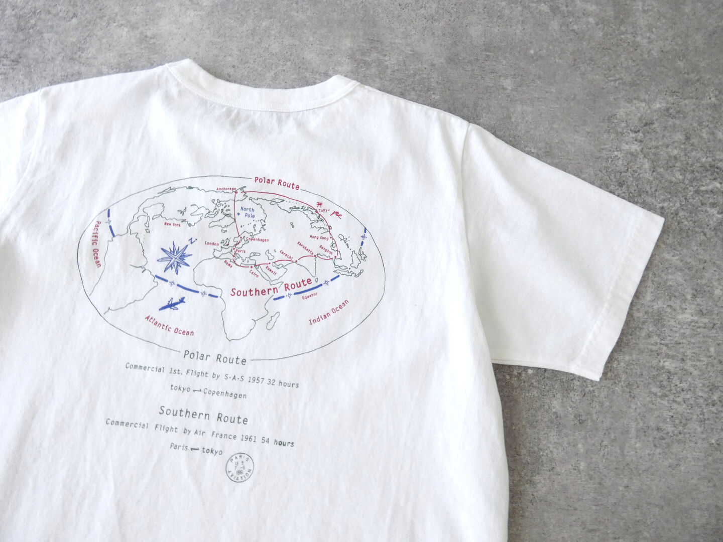 快晴堂(かいせいどう) 半袖UNI-Tシャツ  ロゴT Around the World　C柄「ポーラールート/サザンルート」BASIC FIT-sizeの商品画像34