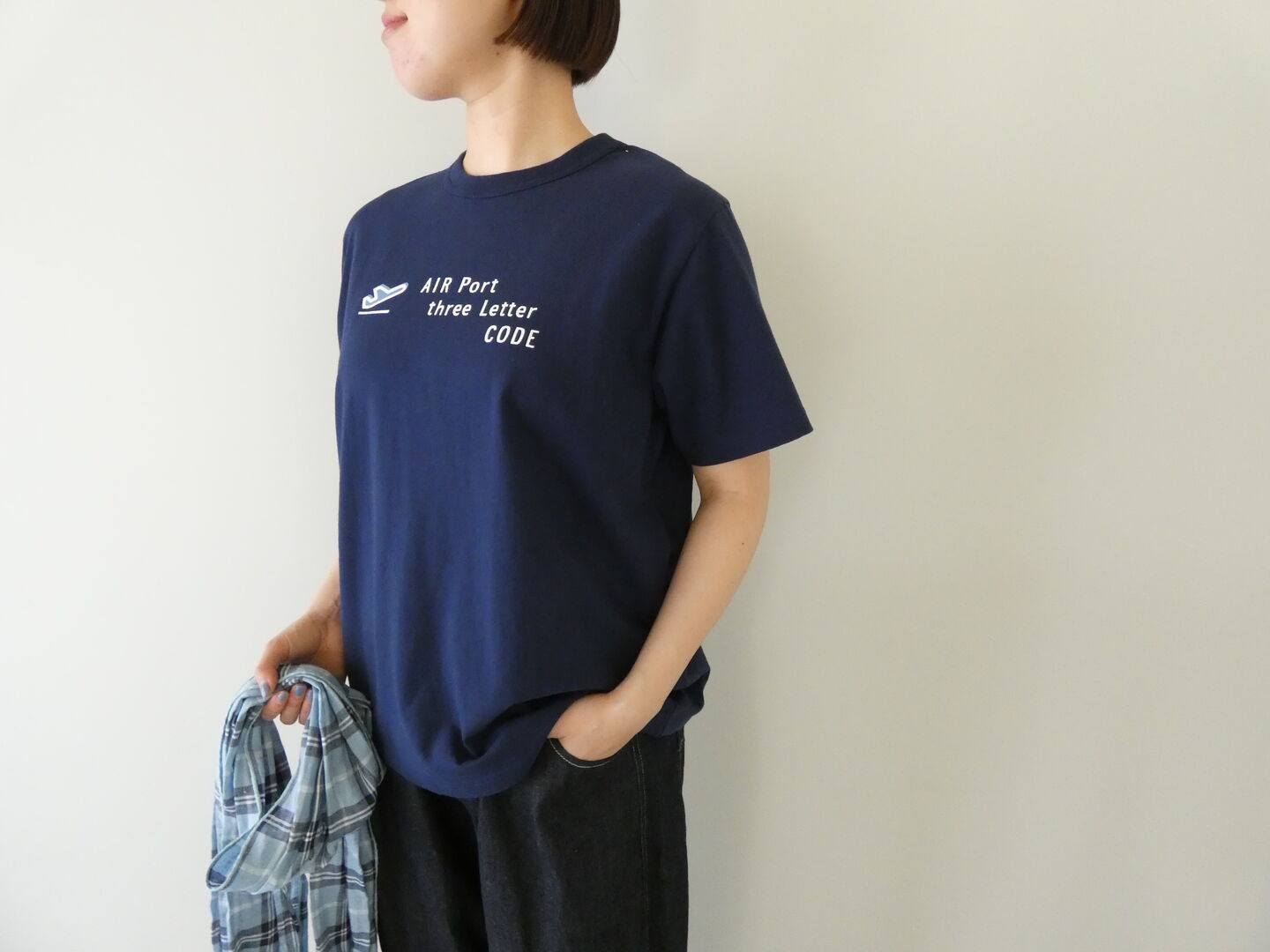 快晴堂(かいせいどう) SPACEMOO別注カラー 半袖UNI-Tシャツ  ロゴT Around the World B柄「エアーポート3レター」COMFORT FIT-sizeの商品画像2