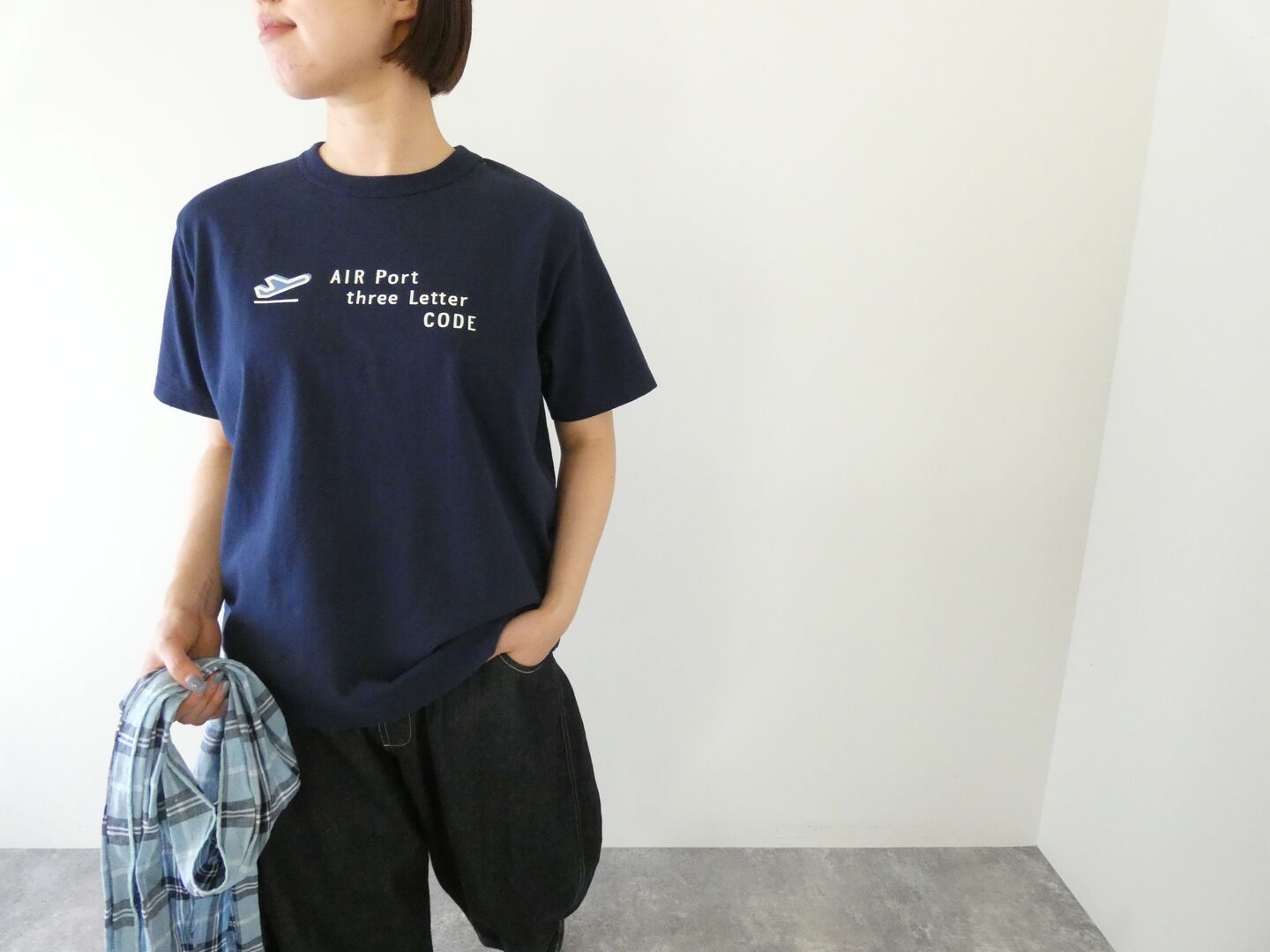 快晴堂(かいせいどう) SPACEMOO別注カラー 半袖UNI-Tシャツ  ロゴT Around the World B柄「エアーポート3レター」COMFORT FIT-sizeの商品画像7