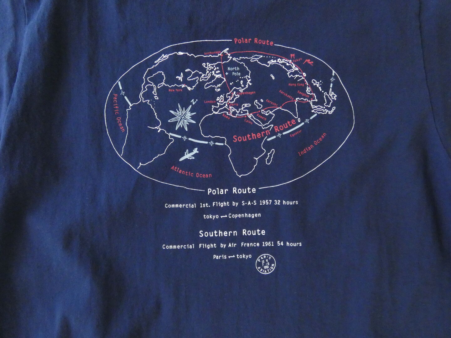 快晴堂(かいせいどう) 半袖UNI-Tシャツ  ロゴT Around the World C柄「ポーラールート/サザンルート　COMFORT FIT-sizeの商品画像11