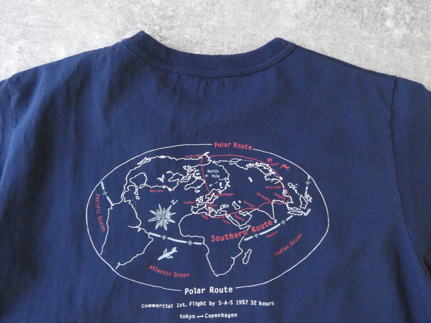 快晴堂(かいせいどう) 半袖UNI-Tシャツ  ロゴT Around the World C柄「ポーラールート/サザンルート　COMFORT FIT-sizeの商品画像33
