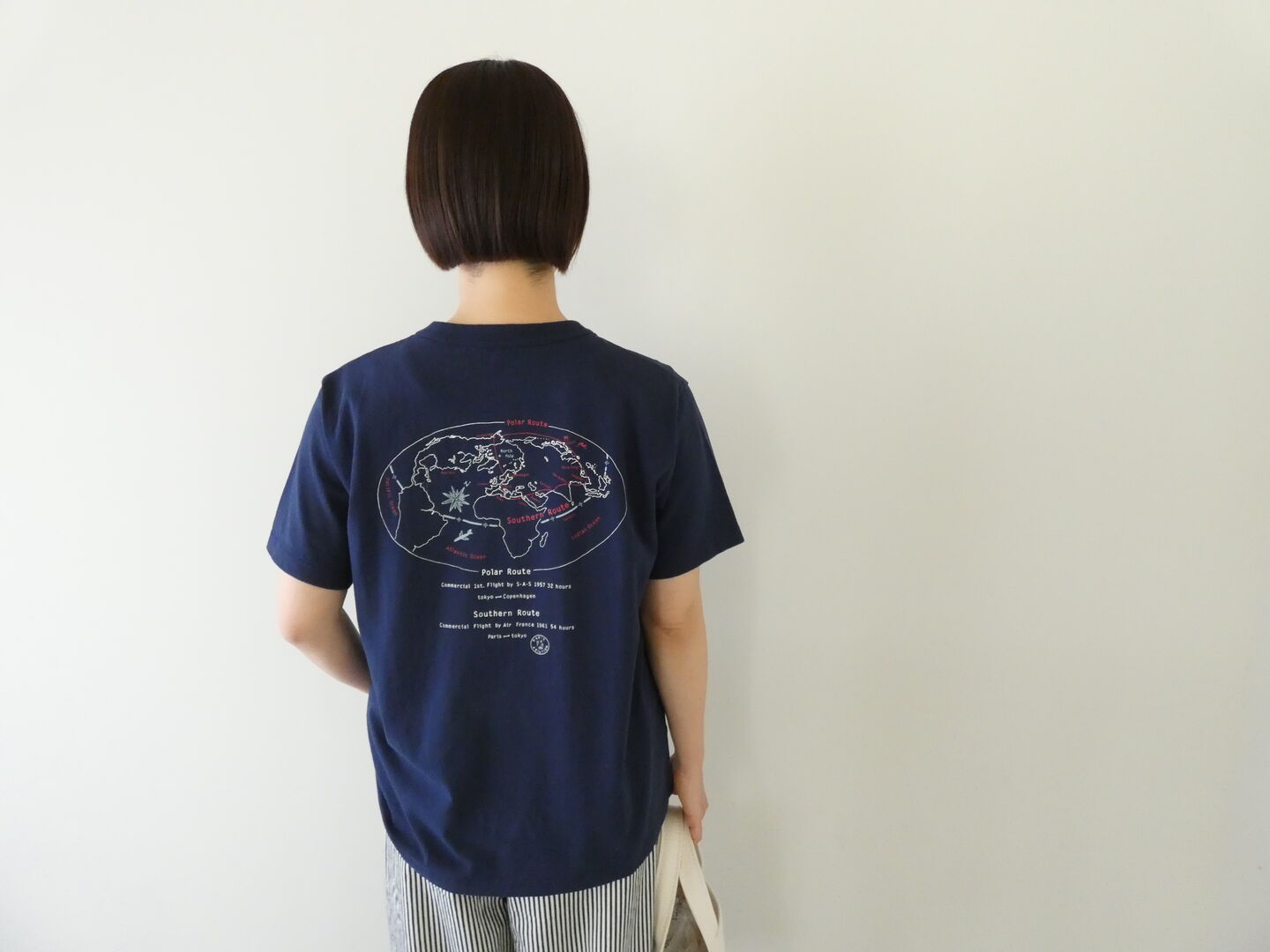 快晴堂(かいせいどう) 半袖UNI-Tシャツ  ロゴT Around the World C柄「ポーラールート/サザンルート　COMFORT FIT-sizeの商品画像4
