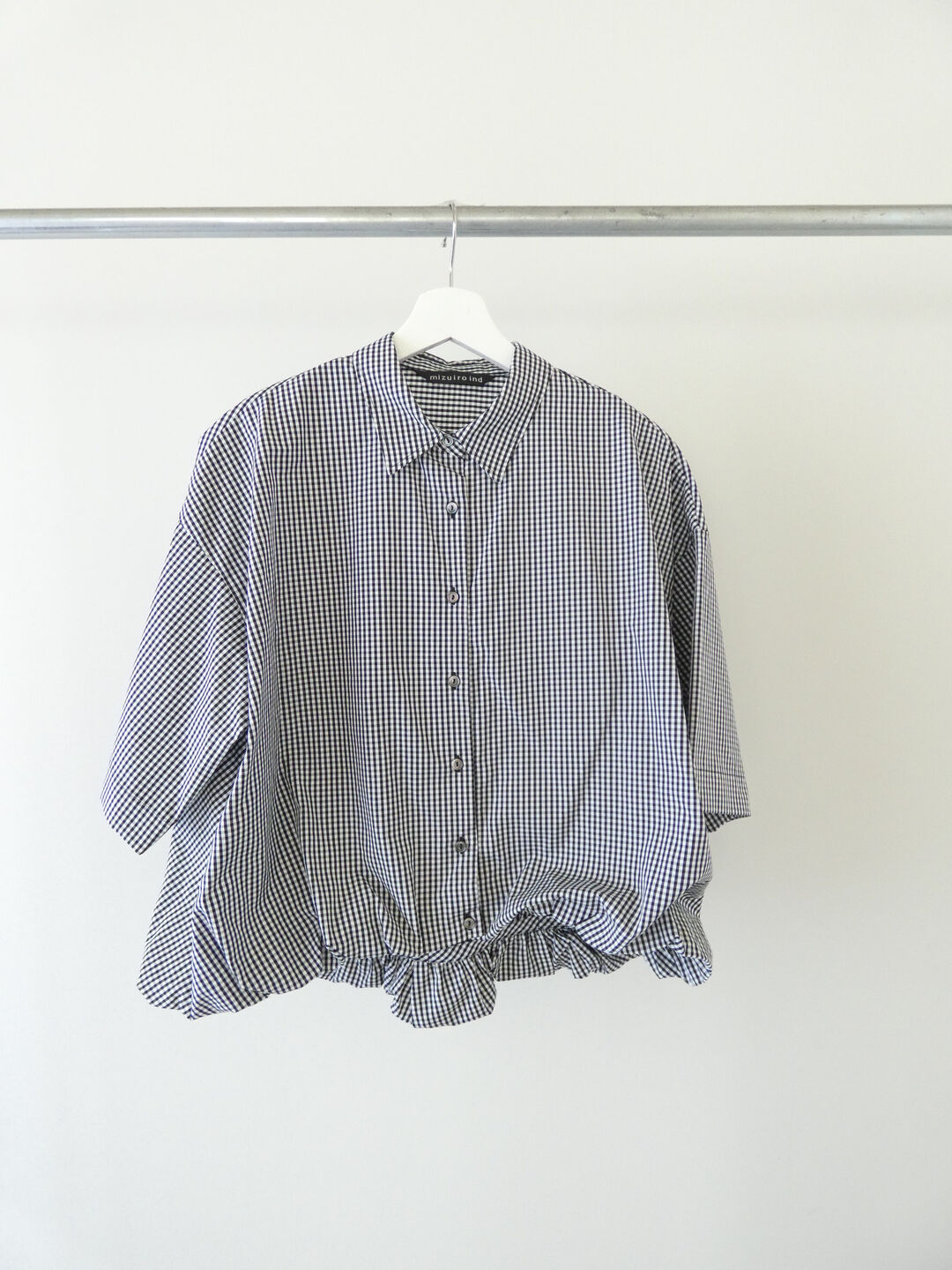 MIUSA(ミューザ) ギンガムハーフスリーブバルーンシャツの商品画像10