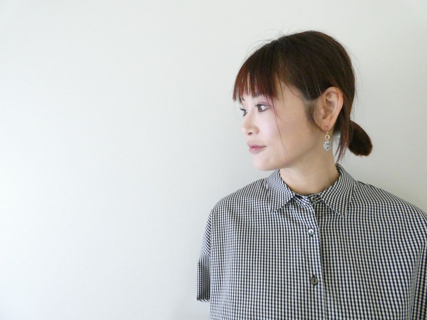 MIUSA(ミューザ) ギンガムハーフスリーブバルーンシャツの商品画像4