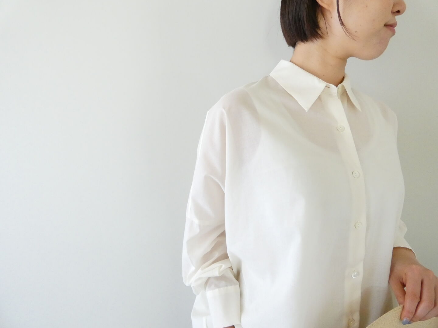 mizuiro ind(ミズイロインド) ポリエステルコットンシアーワイドシャツの商品画像16