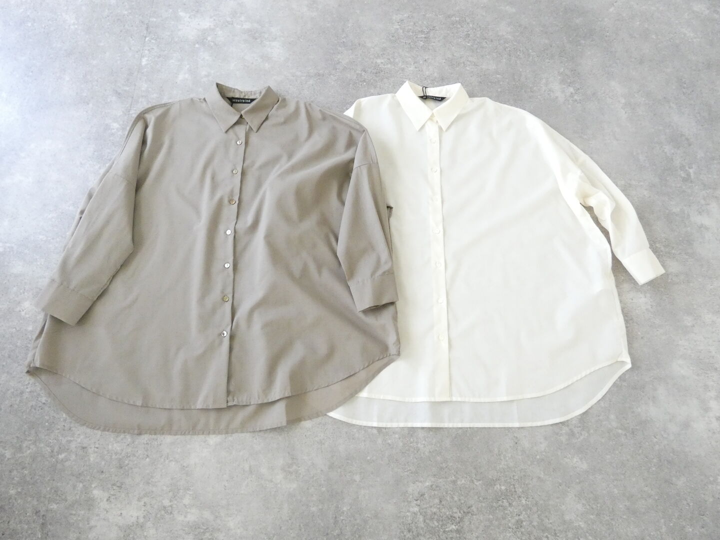 mizuiro ind(ミズイロインド) ポリエステルコットンシアーワイドシャツの商品画像3