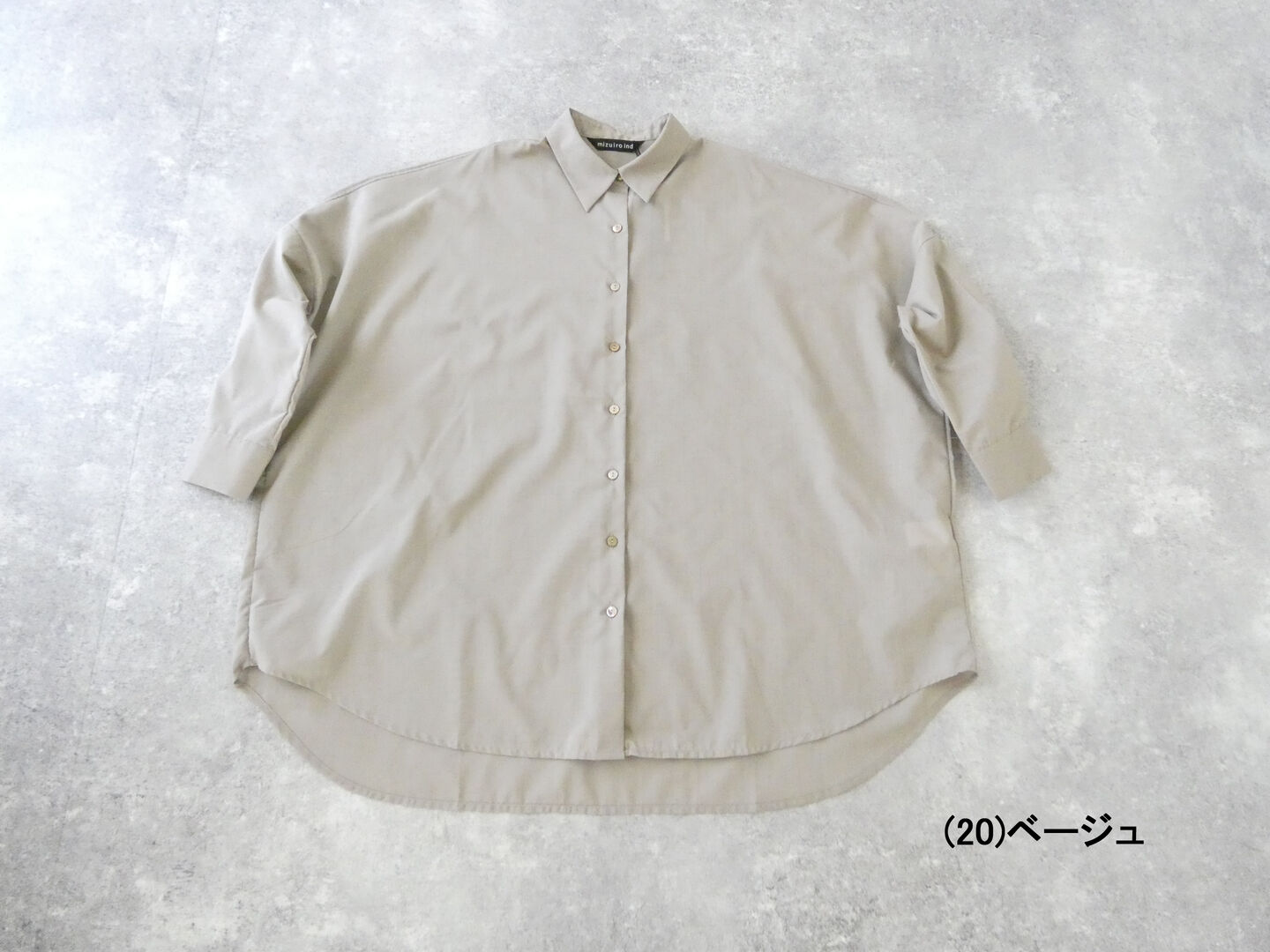 mizuiro ind(ミズイロインド) ポリエステルコットンシアーワイドシャツの商品画像42