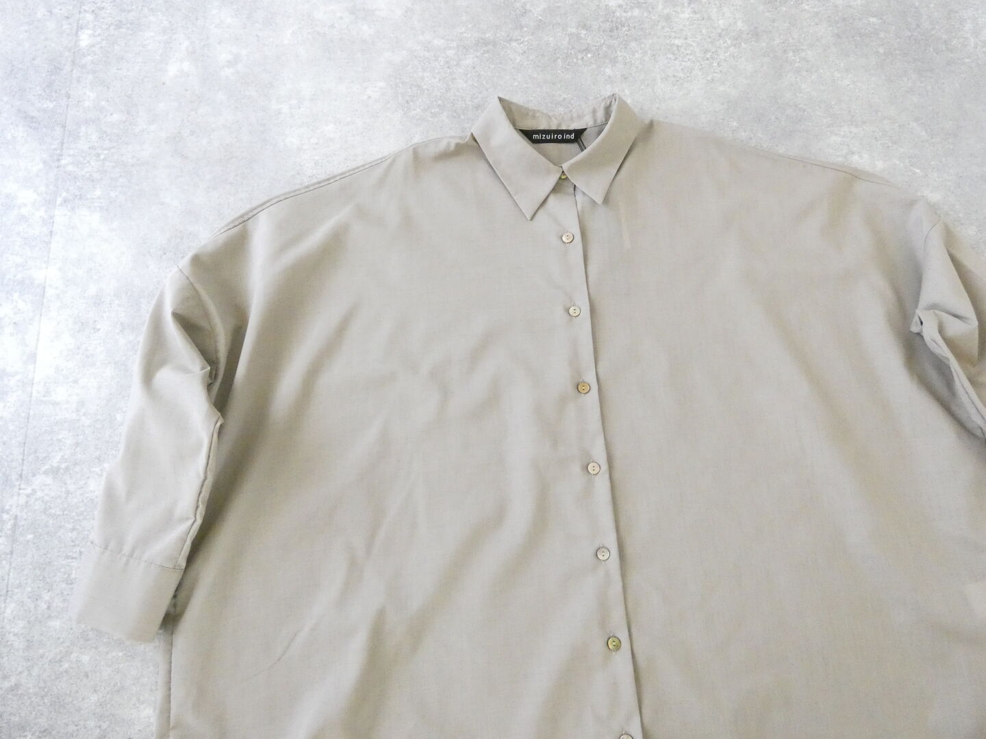 mizuiro ind(ミズイロインド) ポリエステルコットンシアーワイドシャツの商品画像44