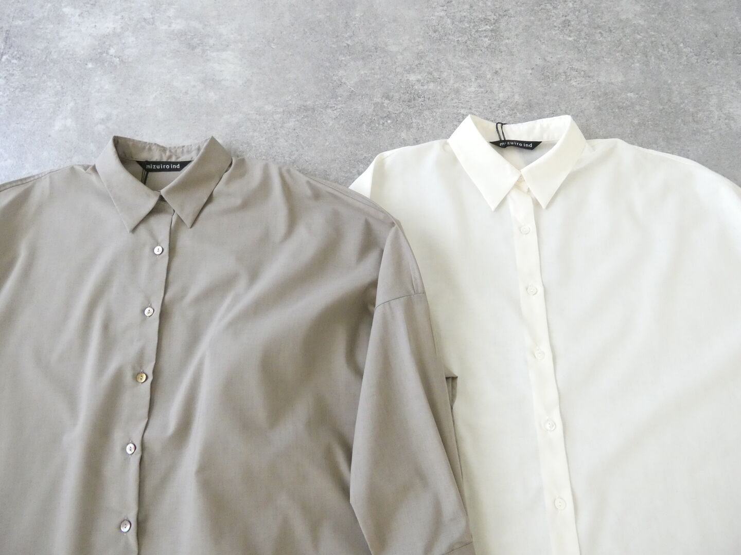 mizuiro ind(ミズイロインド) ポリエステルコットンシアーワイドシャツの商品画像50