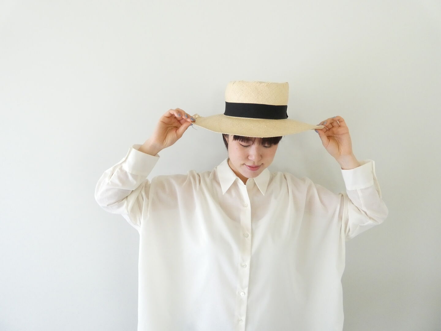 mizuiro ind(ミズイロインド) ポリエステルコットンシアーワイドシャツの商品画像6