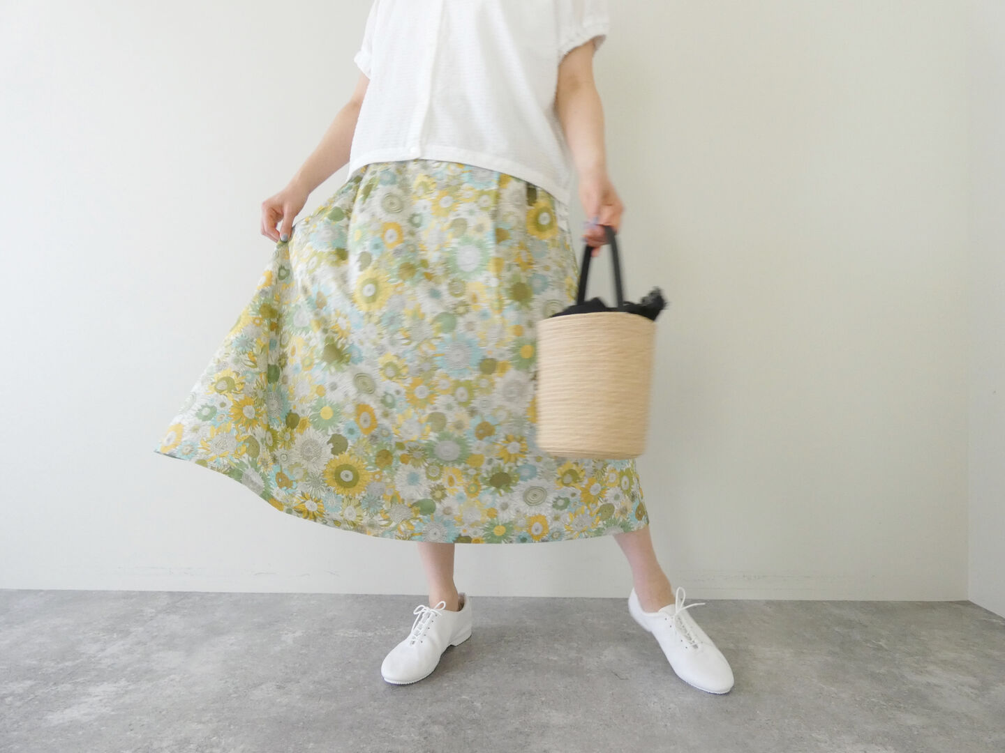 PK リバティ前タックギャザースカートの商品画像1