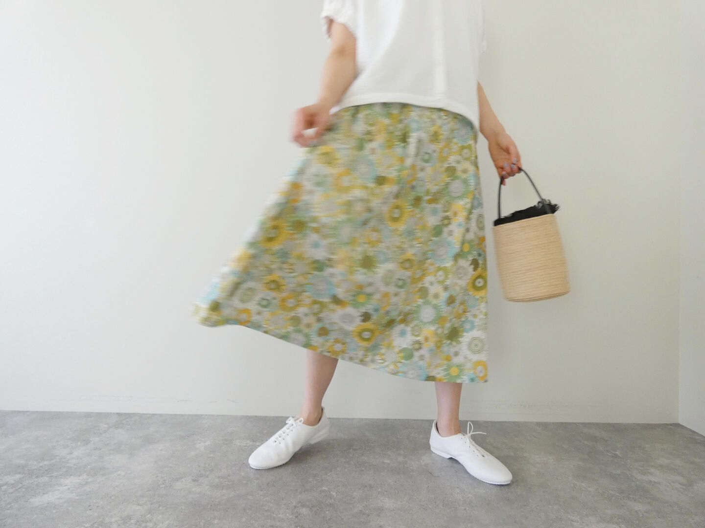 PK リバティ前タックギャザースカートの商品画像6