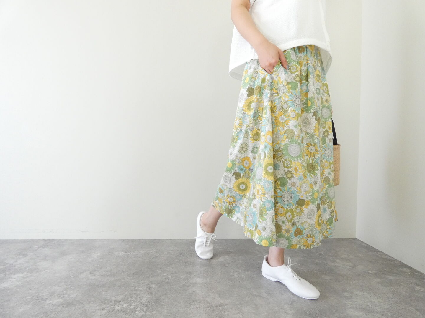 PK リバティ前タックギャザースカートの商品画像7