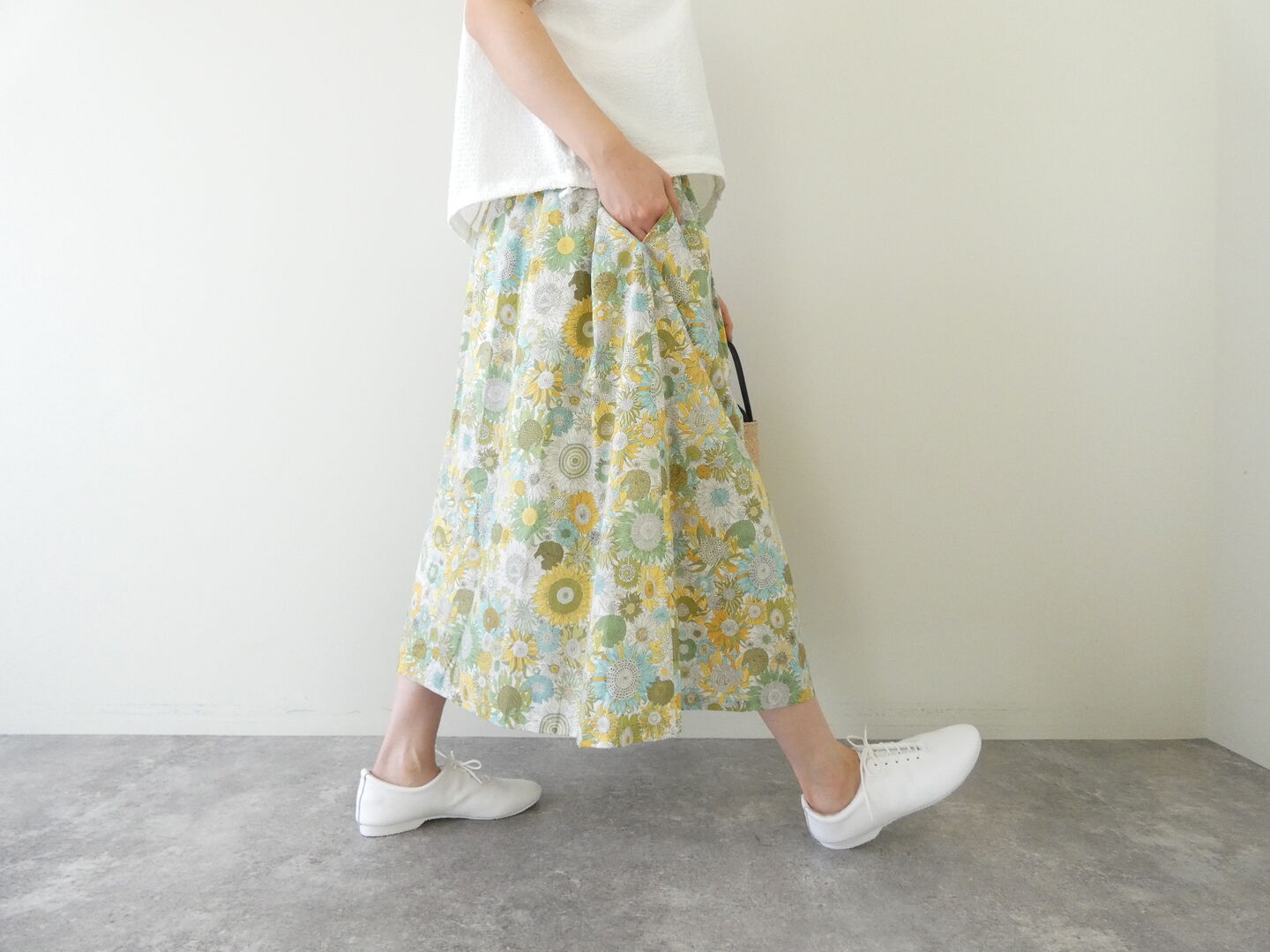 PK リバティ前タックギャザースカートの商品画像8