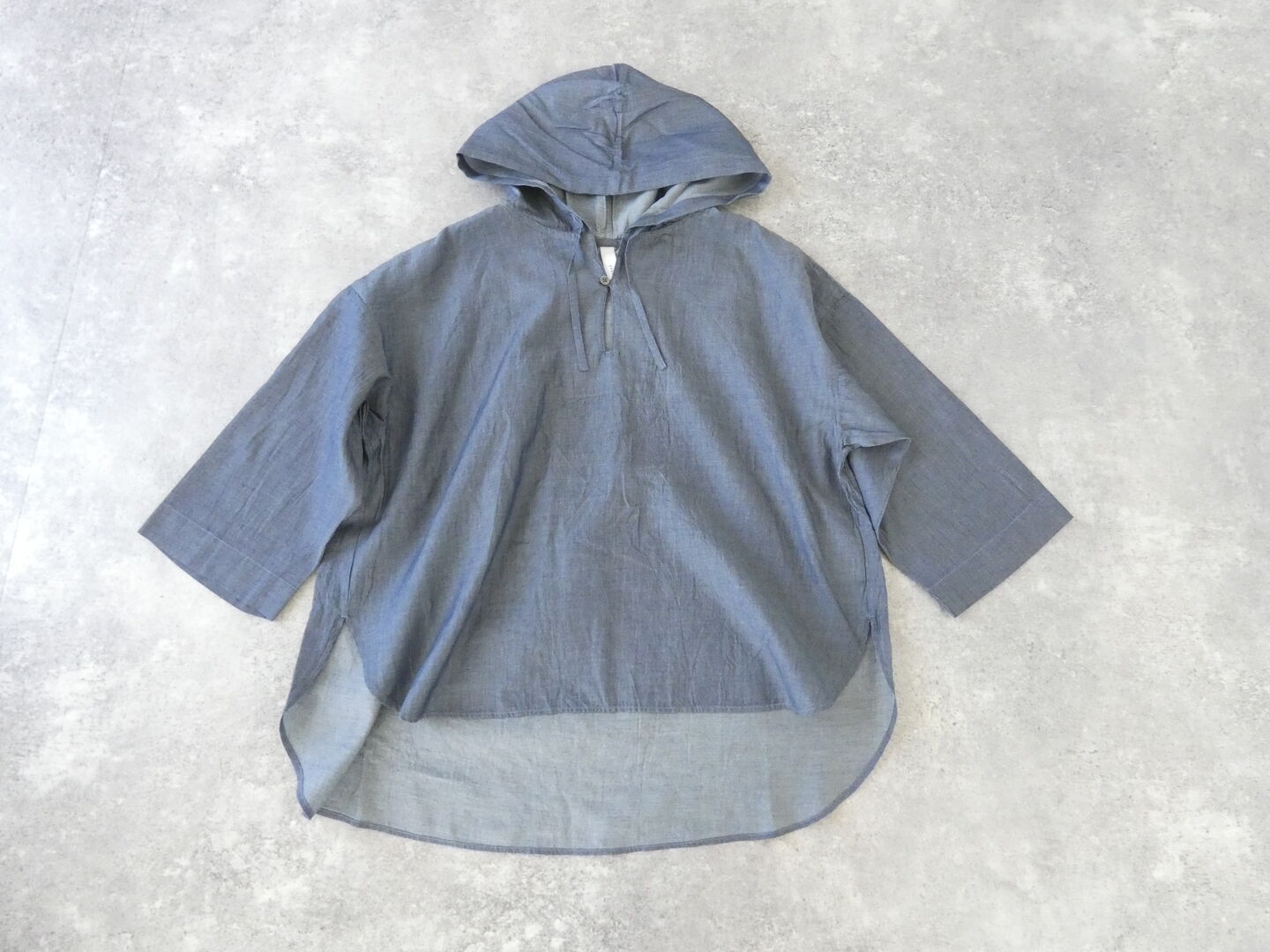 prit(プリット) インディゴシアーデニムフードプルオーバーシャツの商品画像10