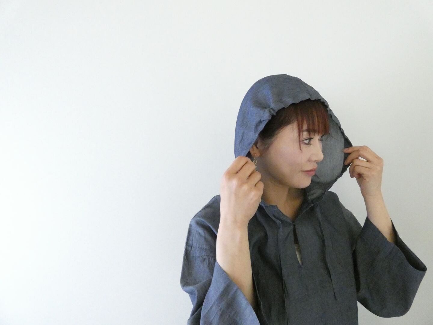 prit(プリット) インディゴシアーデニムフードプルオーバーシャツの商品画像3