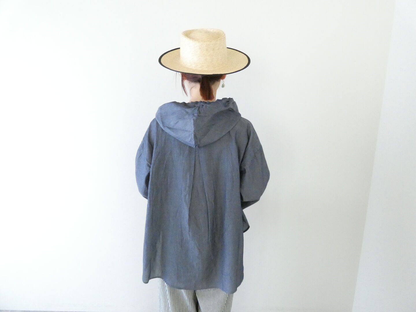 prit(プリット) インディゴシアーデニムフードプルオーバーシャツの商品画像9