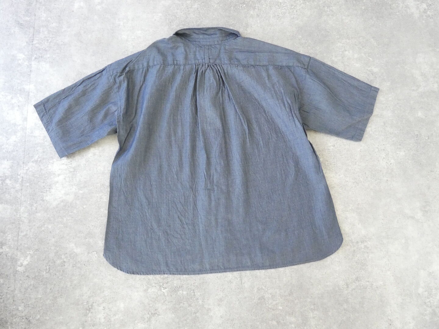 prit(プリット) インディゴシアーデニム5分袖レギュラーカラーシャツの商品画像11