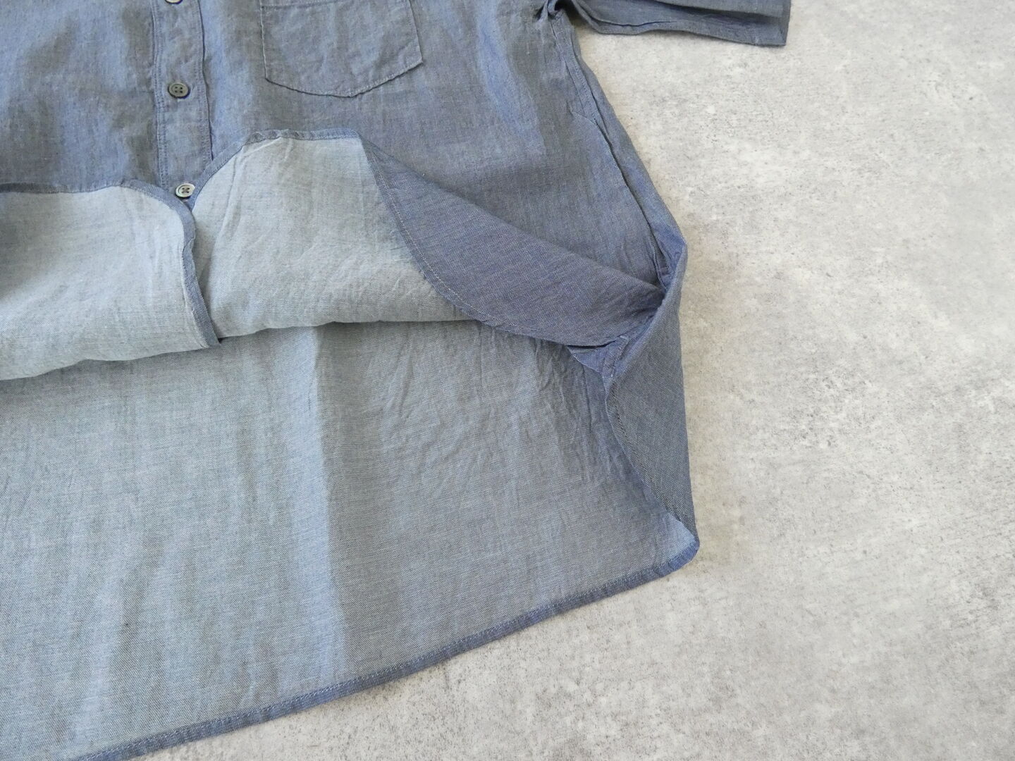 prit(プリット) インディゴシアーデニム5分袖レギュラーカラーシャツの商品画像25