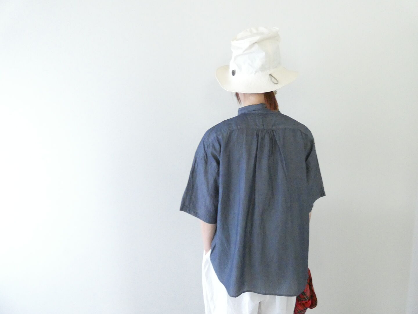 prit(プリット) インディゴシアーデニム5分袖レギュラーカラーシャツの商品画像9