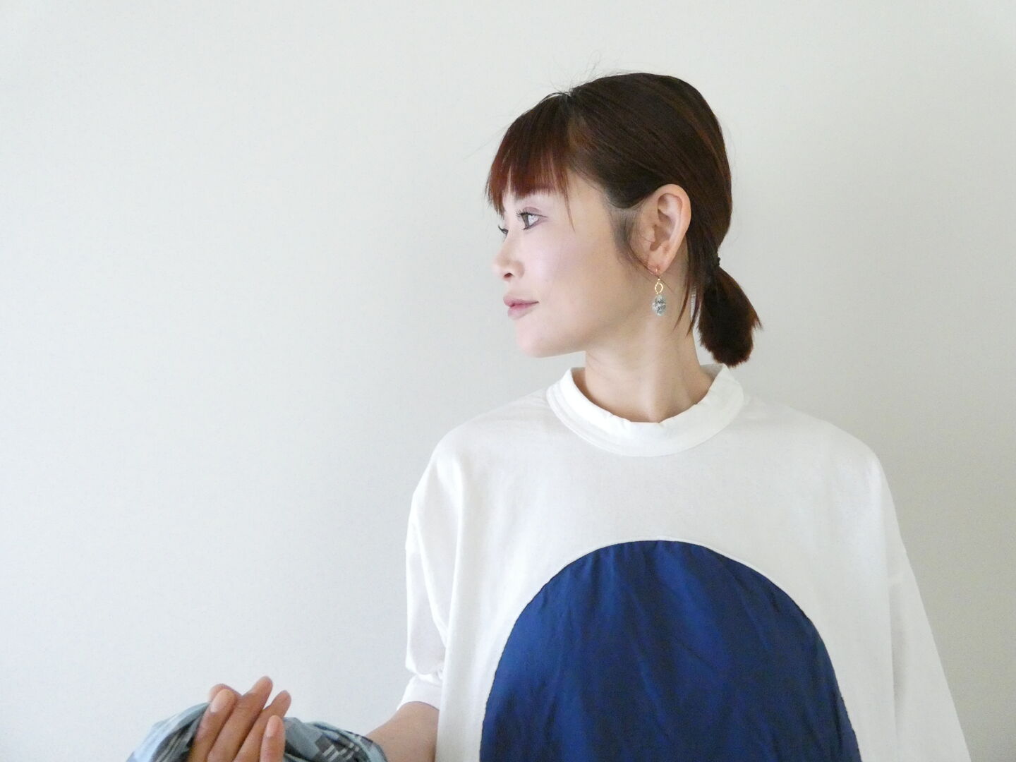 prit(プリット) 17/1空紡天竺×30/1ツイル5分袖サークルフレームTシャツの商品画像4