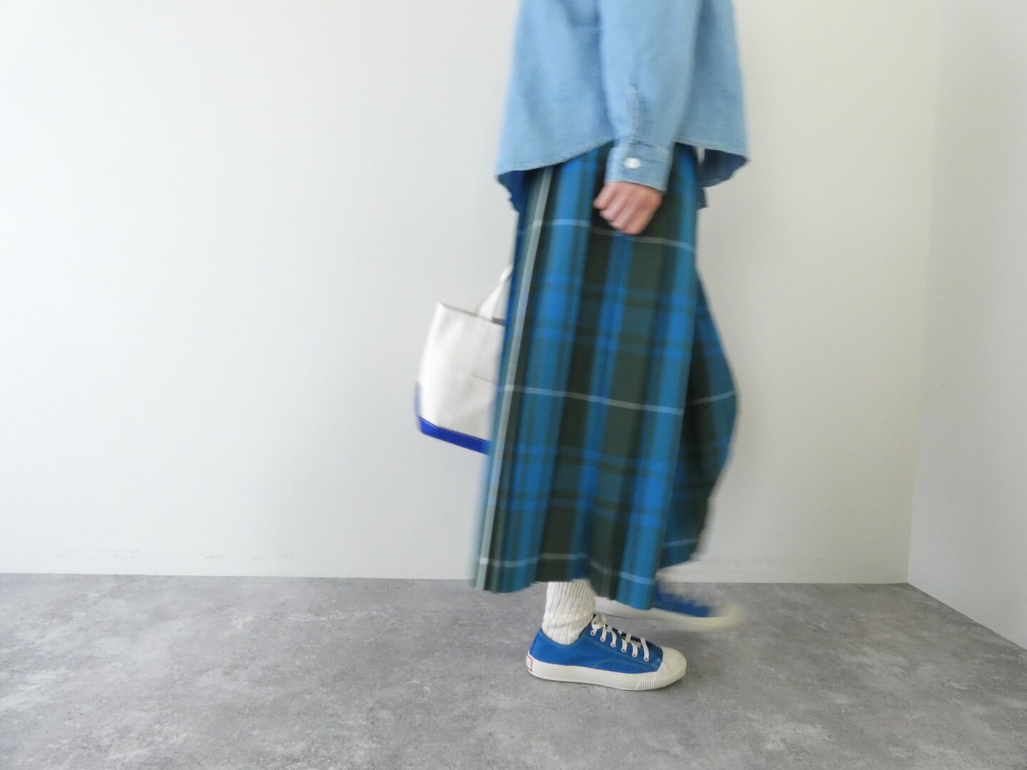 PK タイプライターチェックダブルプリーツスカートの商品画像5