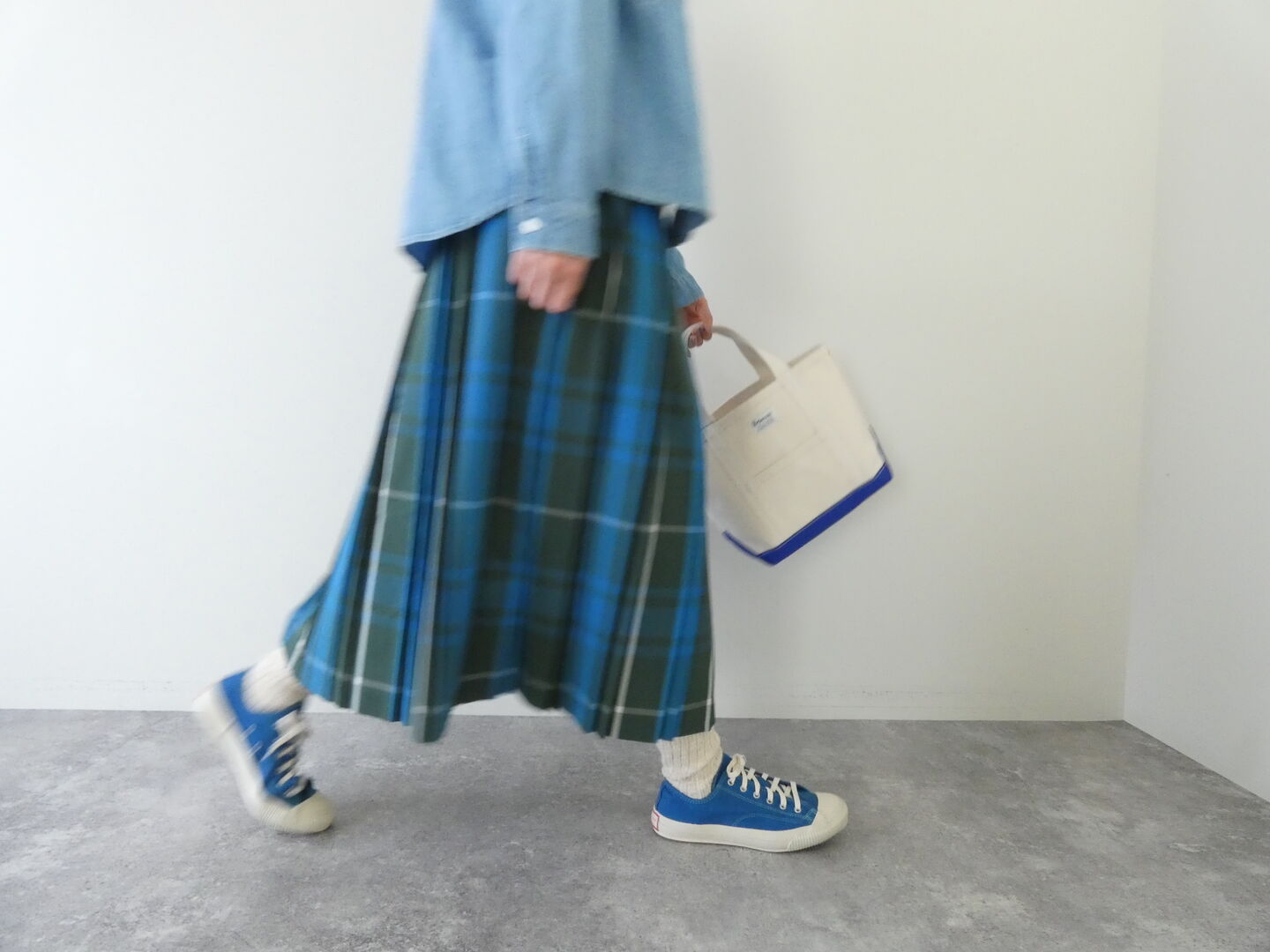 PK タイプライターチェックダブルプリーツスカートの商品画像6