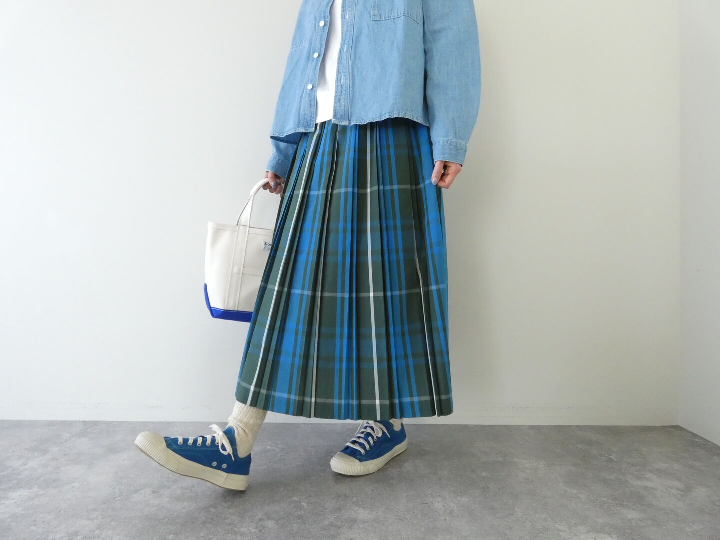 PK タイプライターチェックダブルプリーツスカートの商品画像7