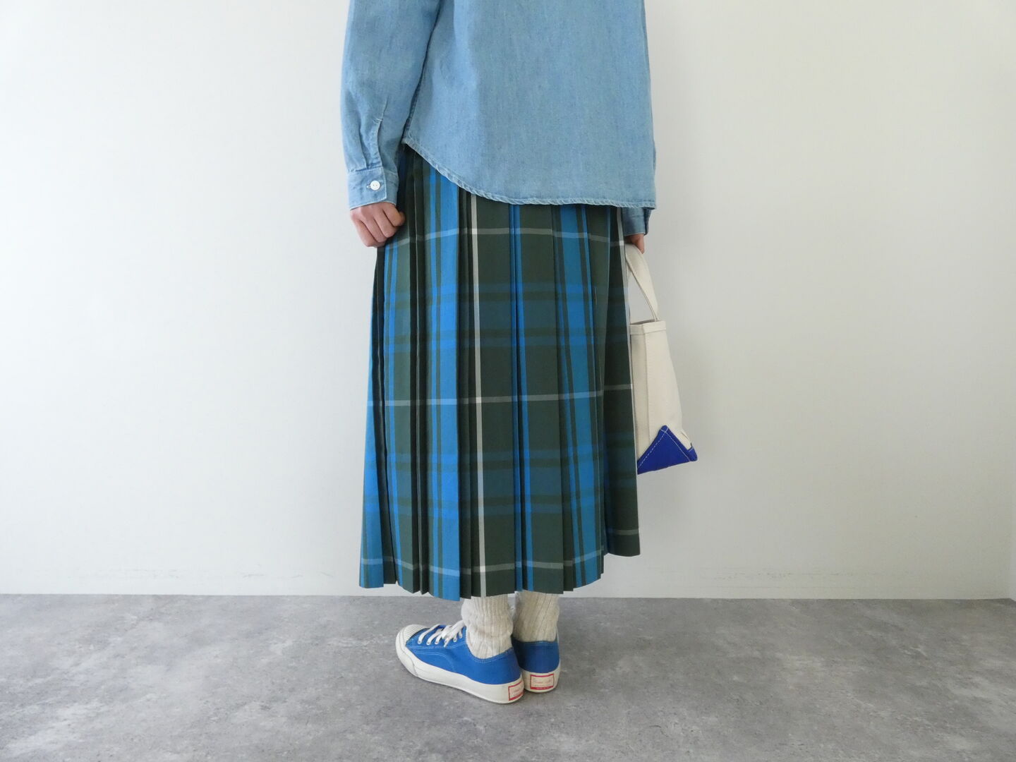 PK タイプライターチェックダブルプリーツスカートの商品画像8