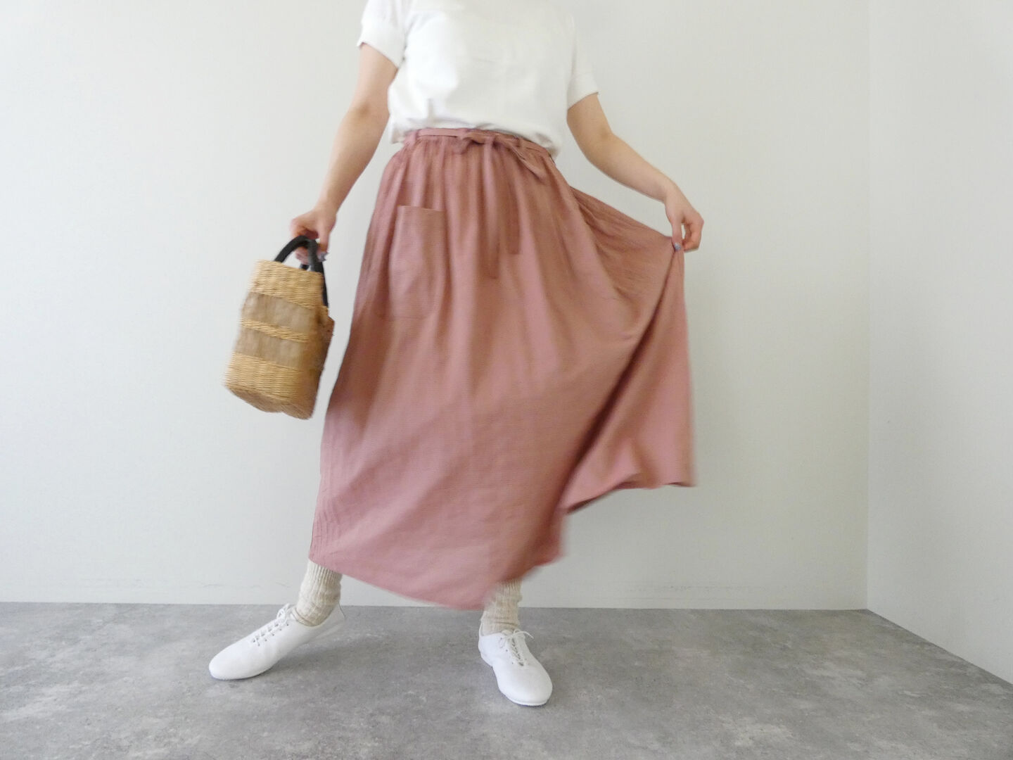 Sarahwear(サラウェア) Shirring Lawn Check Byon-Byon Skirtの商品画像1