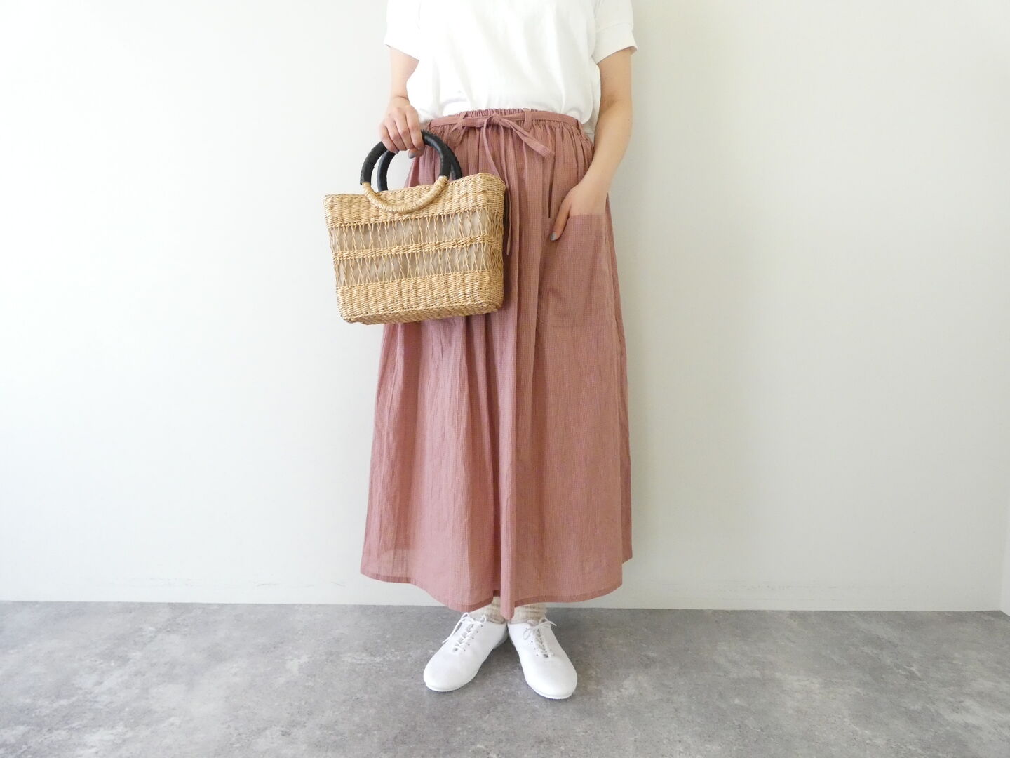Sarahwear(サラウェア) Shirring Lawn Check Byon-Byon Skirtの商品画像2