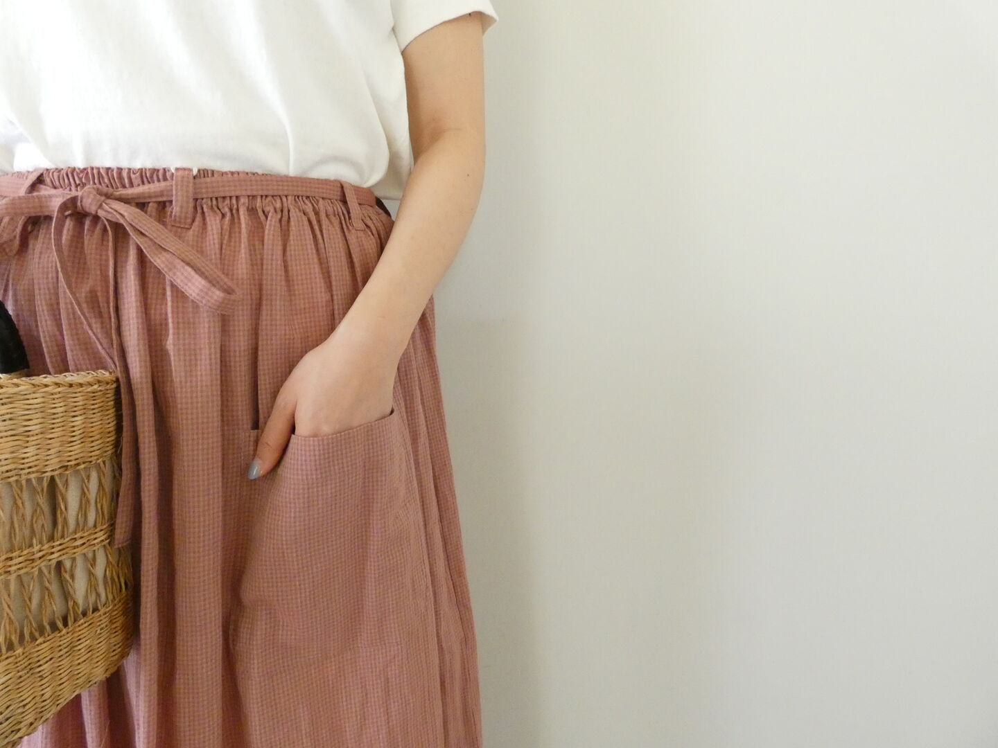 Sarahwear(サラウェア) Shirring Lawn Check Byon-Byon Skirtの商品画像5