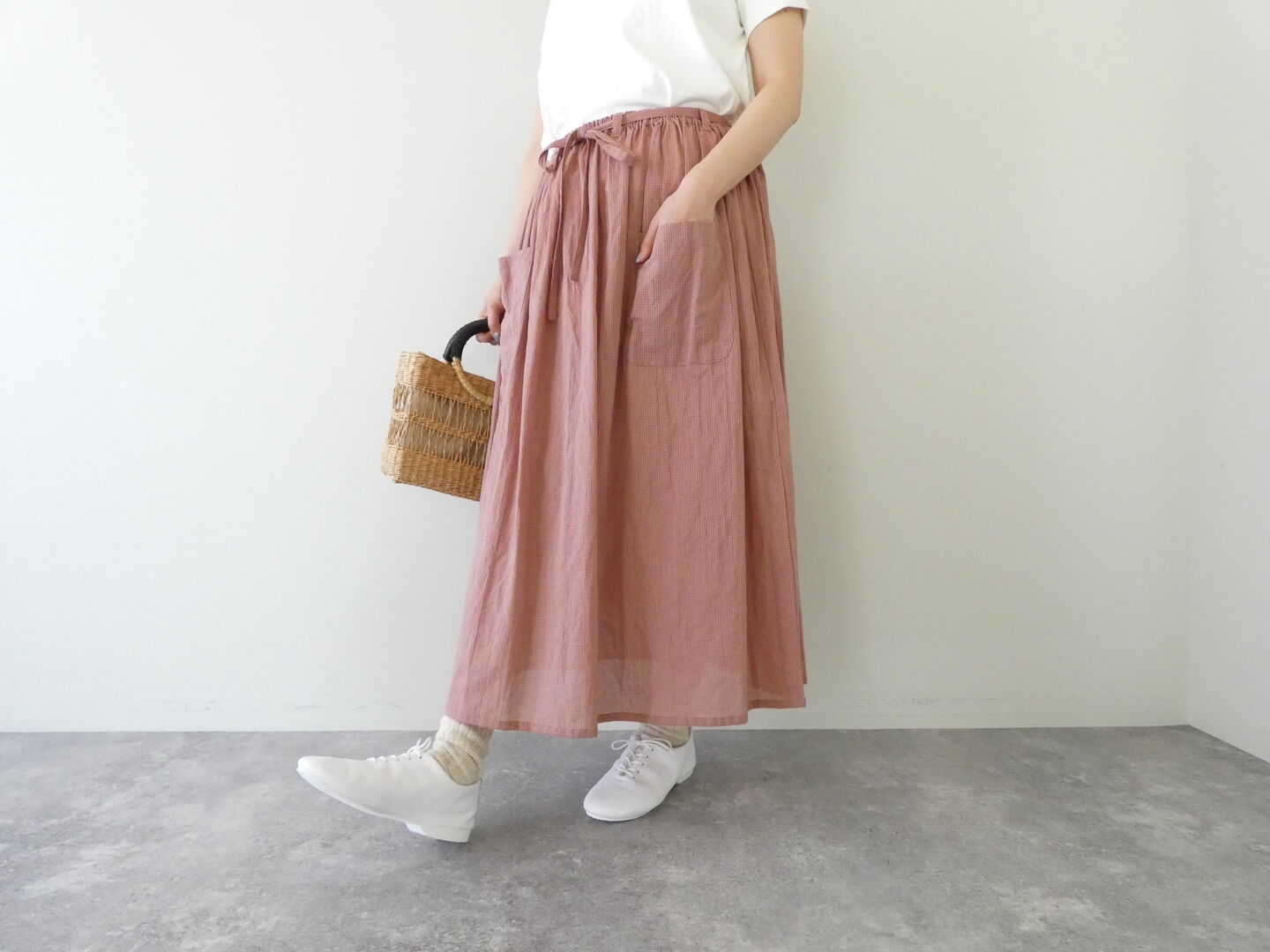 Sarahwear(サラウェア) Shirring Lawn Check Byon-Byon Skirtの商品画像7