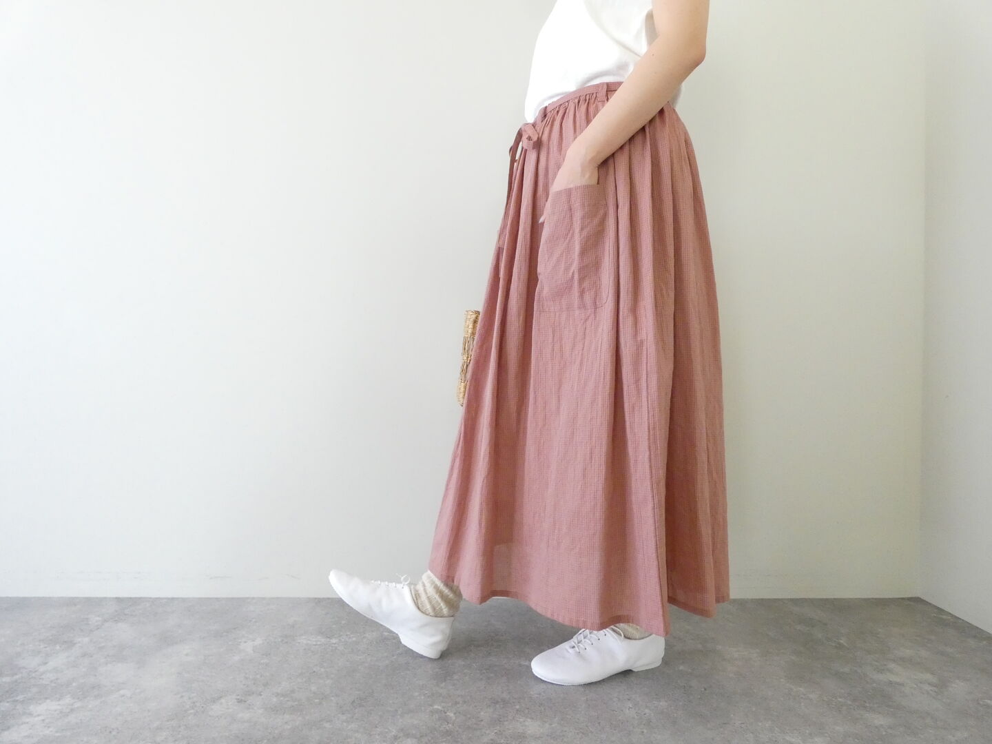 Sarahwear(サラウェア) Shirring Lawn Check Byon-Byon Skirtの商品画像8