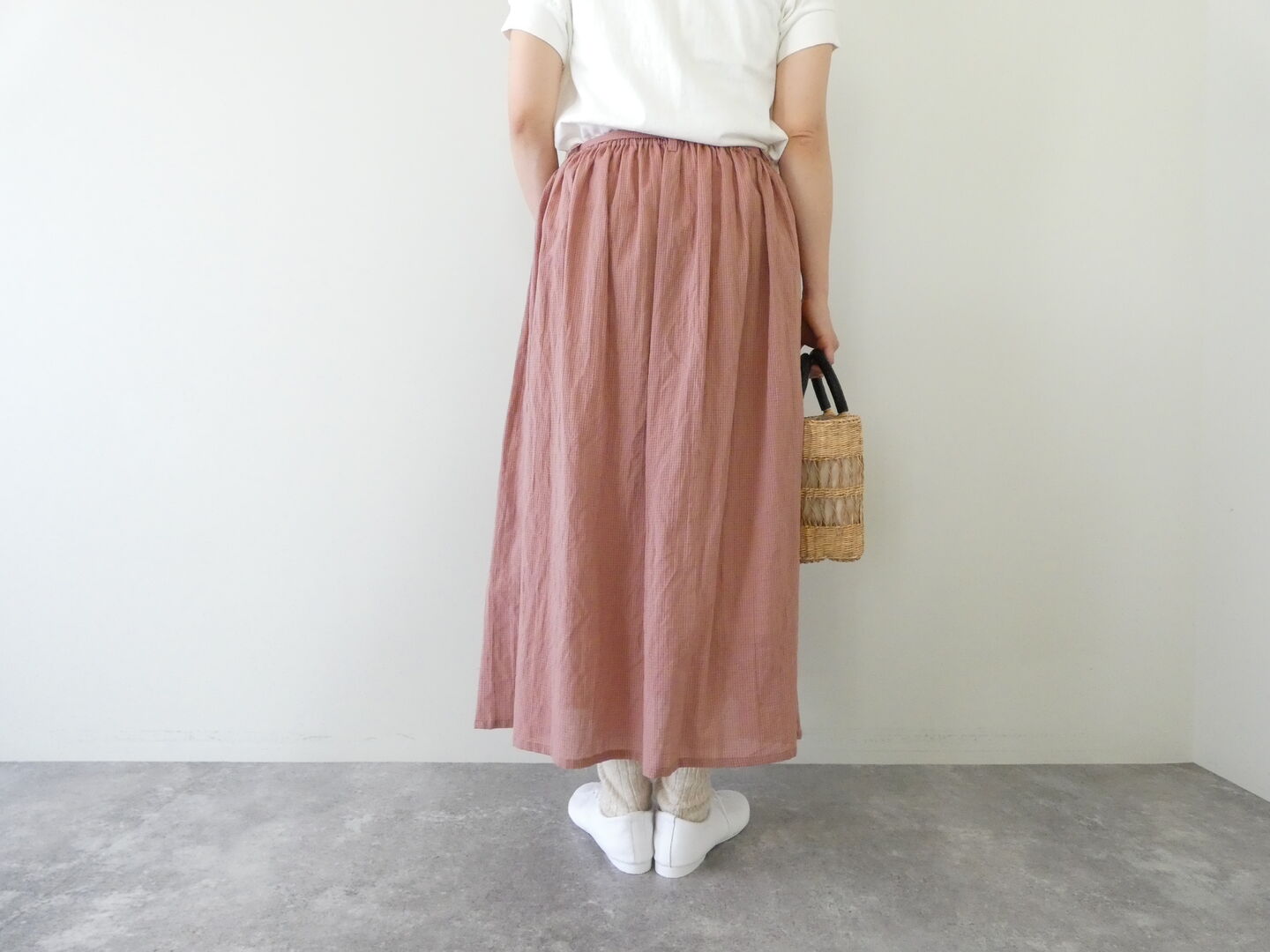 Sarahwear(サラウェア) Shirring Lawn Check Byon-Byon Skirtの商品画像9